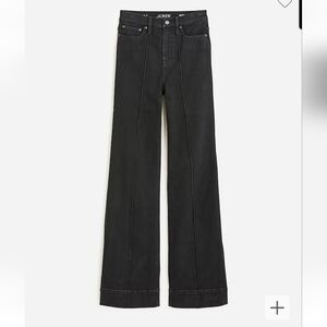 NWOT J.Crew Pintuck Denim Trousers 27 Black